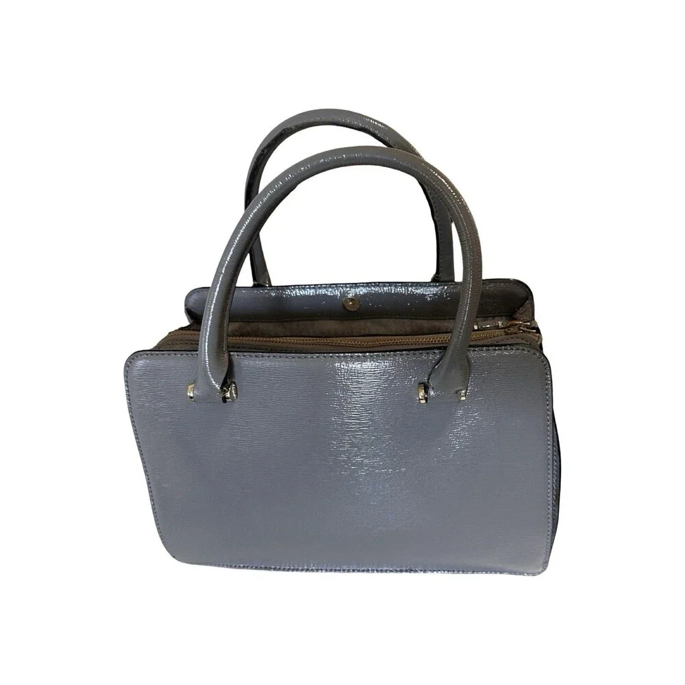 Kate Spade Bixby Place Hare grey Patent Leather Crossbody Handbag Purse Satchel